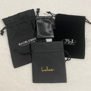 Jewelry Black Drawstring Pouch Bags Bundle Set